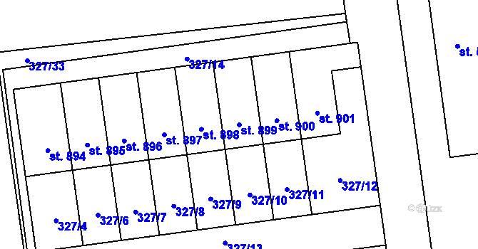 Parcela st. 899 v KÚ Úšovice, Katastrální mapa
