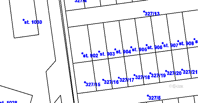 Parcela st. 903 v KÚ Úšovice, Katastrální mapa