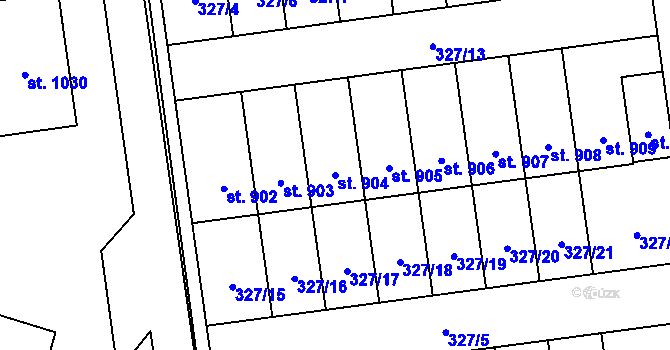 Parcela st. 904 v KÚ Úšovice, Katastrální mapa