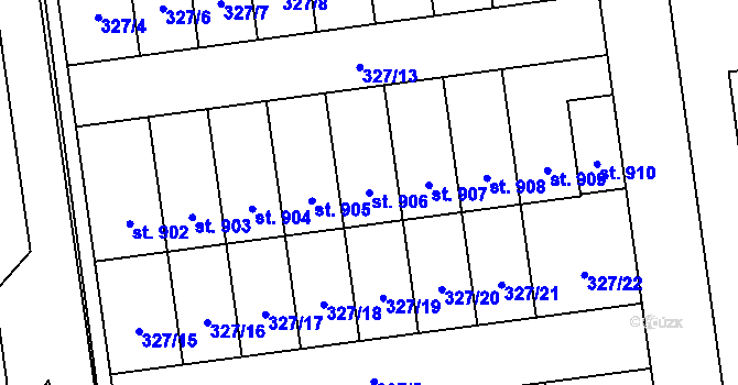 Parcela st. 906 v KÚ Úšovice, Katastrální mapa