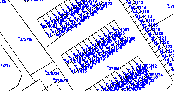 Parcela st. 1091 v KÚ Úšovice, Katastrální mapa