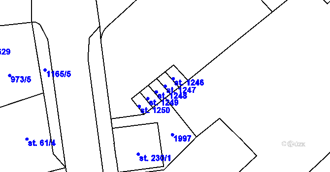 Parcela st. 1247 v KÚ Úšovice, Katastrální mapa