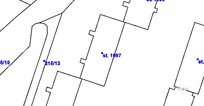 Parcela st. 1997 v KÚ Úšovice, Katastrální mapa