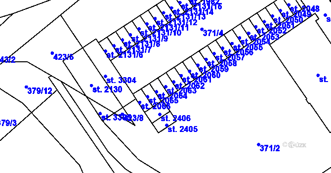 Parcela st. 2063 v KÚ Úšovice, Katastrální mapa