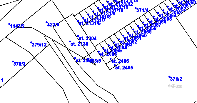 Parcela st. 2066 v KÚ Úšovice, Katastrální mapa