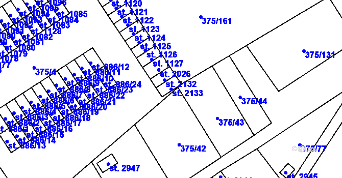 Parcela st. 2133 v KÚ Úšovice, Katastrální mapa