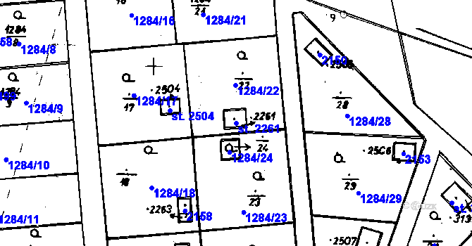Parcela st. 2261 v KÚ Úšovice, Katastrální mapa