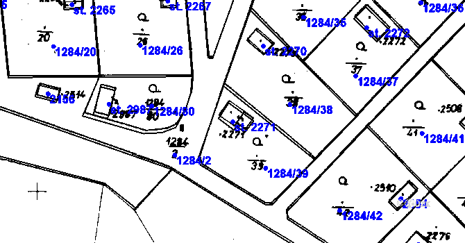 Parcela st. 2271 v KÚ Úšovice, Katastrální mapa