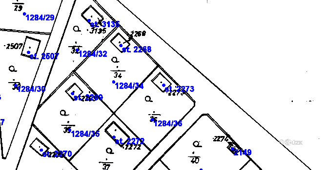 Parcela st. 2273 v KÚ Úšovice, Katastrální mapa