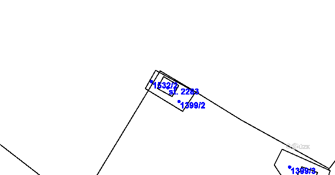 Parcela st. 2283 v KÚ Úšovice, Katastrální mapa