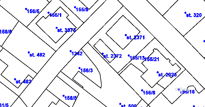 Parcela st. 2372 v KÚ Úšovice, Katastrální mapa