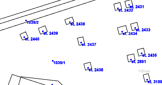 Parcela st. 2437 v KÚ Úšovice, Katastrální mapa