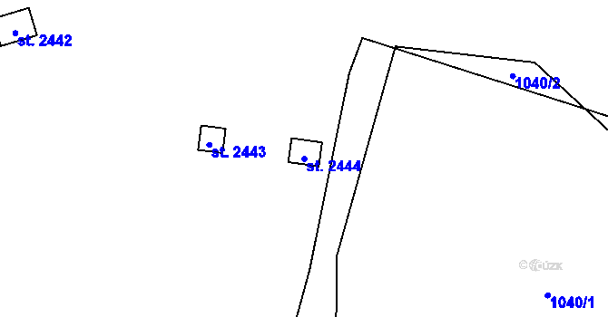 Parcela st. 2444 v KÚ Úšovice, Katastrální mapa