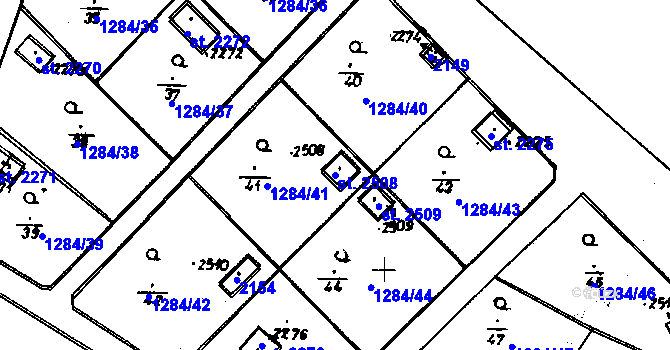 Parcela st. 2508 v KÚ Úšovice, Katastrální mapa