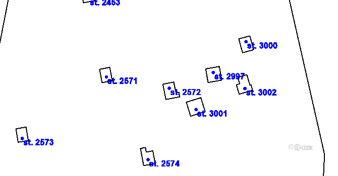 Parcela st. 2572 v KÚ Úšovice, Katastrální mapa