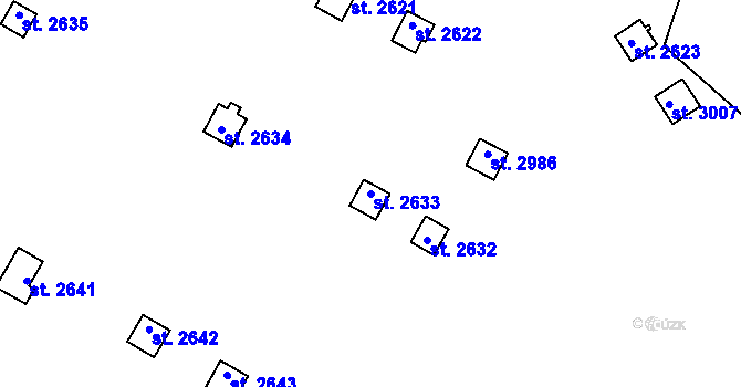 Parcela st. 2633 v KÚ Úšovice, Katastrální mapa