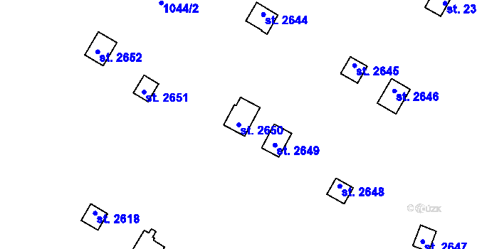 Parcela st. 2650 v KÚ Úšovice, Katastrální mapa