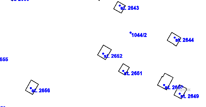 Parcela st. 2652 v KÚ Úšovice, Katastrální mapa