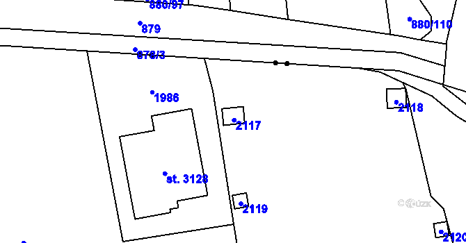 Parcela st. 2664 v KÚ Úšovice, Katastrální mapa