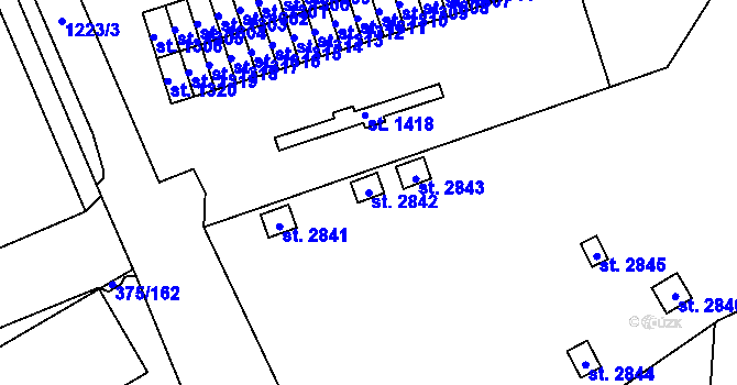 Parcela st. 2842 v KÚ Úšovice, Katastrální mapa