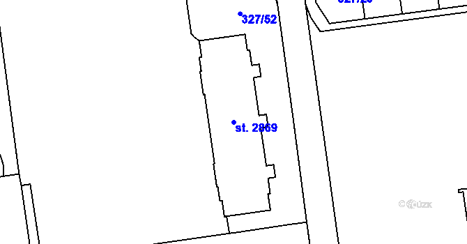 Parcela st. 2869 v KÚ Úšovice, Katastrální mapa