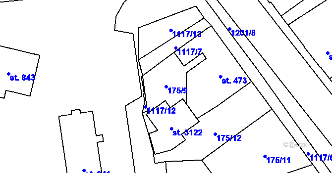 Parcela st. 175/9 v KÚ Úšovice, Katastrální mapa