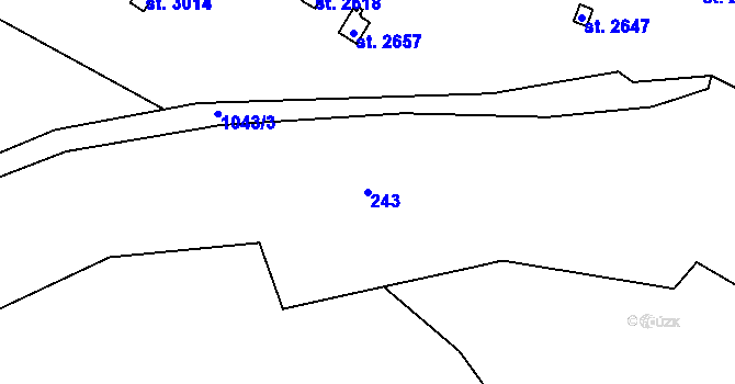 Parcela st. 243 v KÚ Úšovice, Katastrální mapa