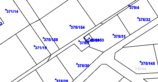 Parcela st. 379/2 v KÚ Úšovice, Katastrální mapa