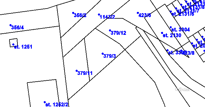 Parcela st. 379/3 v KÚ Úšovice, Katastrální mapa