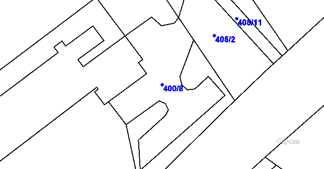 Parcela st. 400/8 v KÚ Úšovice, Katastrální mapa