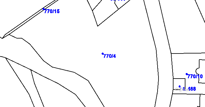 Parcela st. 770/4 v KÚ Úšovice, Katastrální mapa