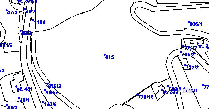 Parcela st. 815 v KÚ Úšovice, Katastrální mapa