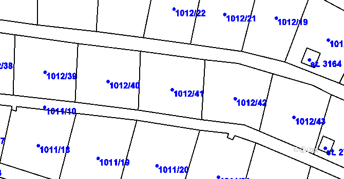 Parcela st. 1012/41 v KÚ Úšovice, Katastrální mapa