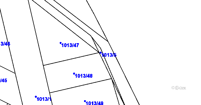 Parcela st. 1013/5 v KÚ Úšovice, Katastrální mapa
