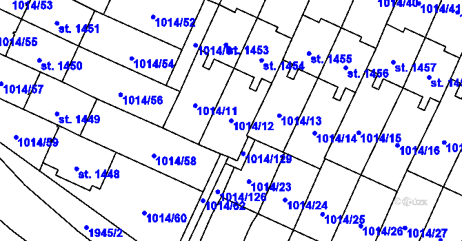 Parcela st. 1014/12 v KÚ Úšovice, Katastrální mapa