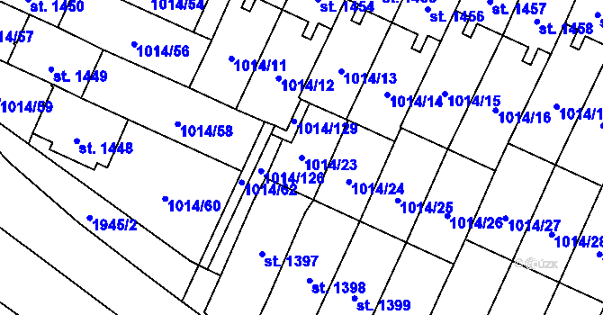 Parcela st. 1014/23 v KÚ Úšovice, Katastrální mapa