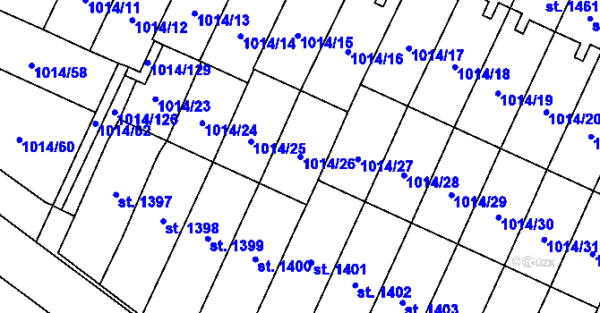 Parcela st. 1014/26 v KÚ Úšovice, Katastrální mapa