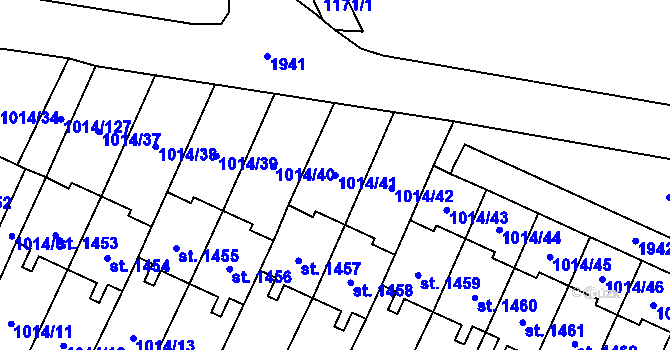 Parcela st. 1014/41 v KÚ Úšovice, Katastrální mapa