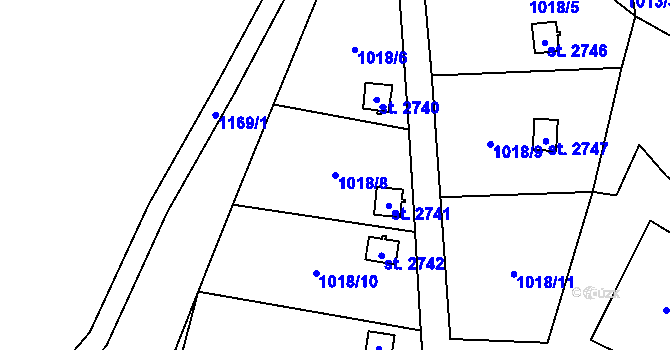 Parcela st. 1018/8 v KÚ Úšovice, Katastrální mapa