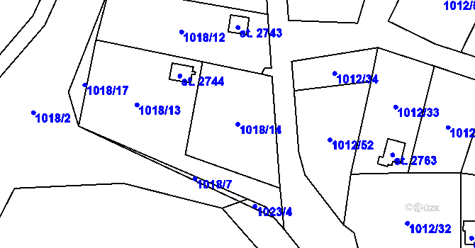 Parcela st. 1018/14 v KÚ Úšovice, Katastrální mapa
