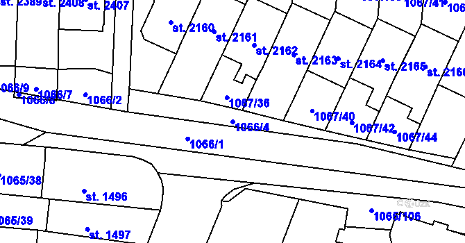 Parcela st. 1066/4 v KÚ Úšovice, Katastrální mapa