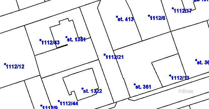 Parcela st. 1112/21 v KÚ Úšovice, Katastrální mapa