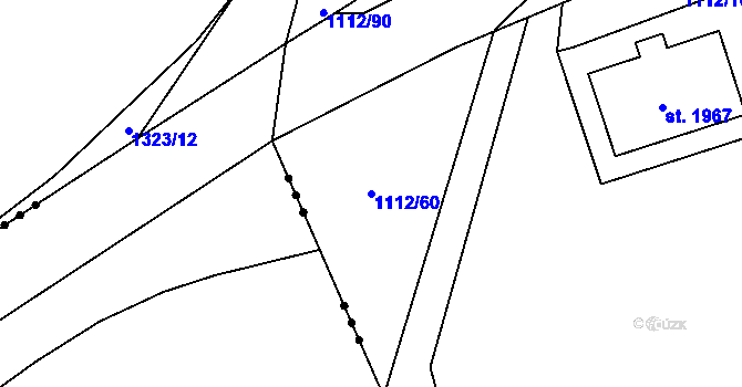 Parcela st. 1112/60 v KÚ Úšovice, Katastrální mapa