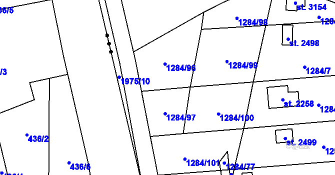 Parcela st. 1284/3 v KÚ Úšovice, Katastrální mapa