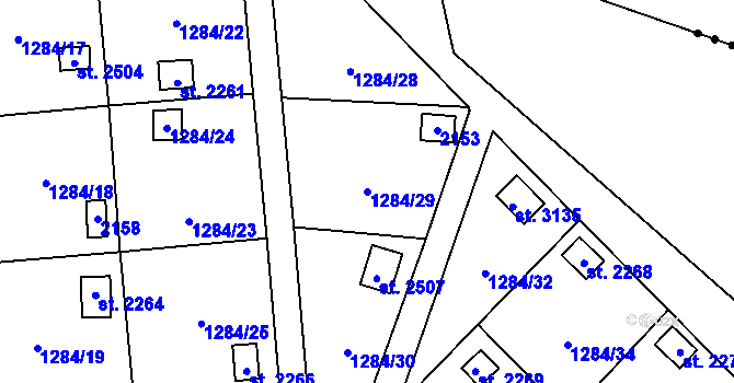 Parcela st. 1284/29 v KÚ Úšovice, Katastrální mapa