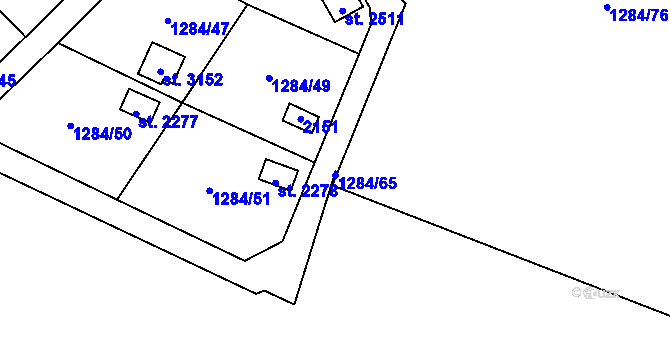 Parcela st. 1284/65 v KÚ Úšovice, Katastrální mapa