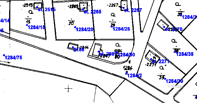 Parcela st. 2987 v KÚ Úšovice, Katastrální mapa