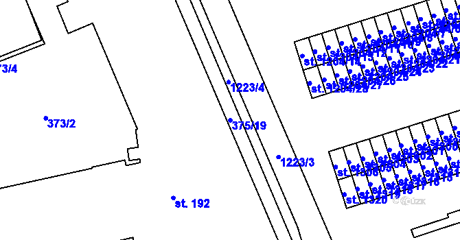 Parcela st. 375/19 v KÚ Úšovice, Katastrální mapa