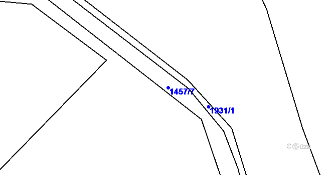 Parcela st. 1457/7 v KÚ Úšovice, Katastrální mapa