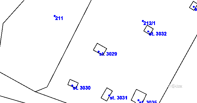 Parcela st. 3029 v KÚ Úšovice, Katastrální mapa
